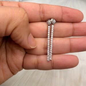 14k White Gold 1 Ctw Lab-Grown Diamond Earrings.